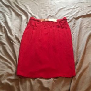 A red pencil skirt